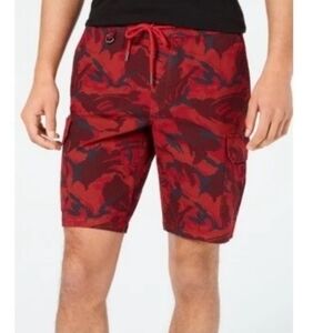 American Rag Red Camo Cargo Pull On Stretch Shorts Size XL NWT